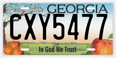 GA license plate CXY5477