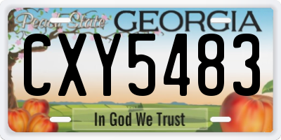 GA license plate CXY5483