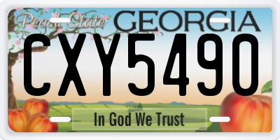 GA license plate CXY5490