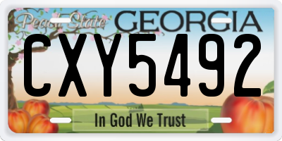 GA license plate CXY5492