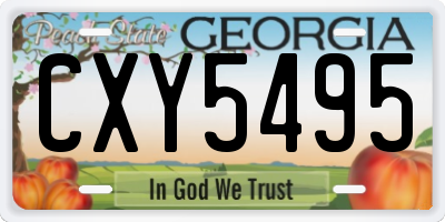 GA license plate CXY5495