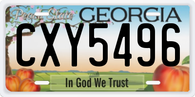 GA license plate CXY5496