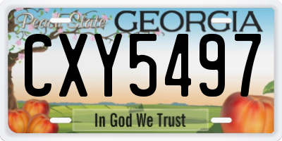 GA license plate CXY5497