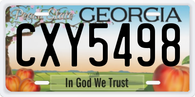 GA license plate CXY5498