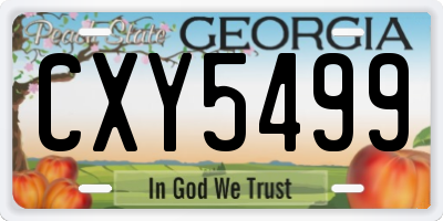 GA license plate CXY5499