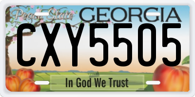 GA license plate CXY5505