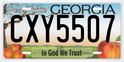 GA license plate CXY5507