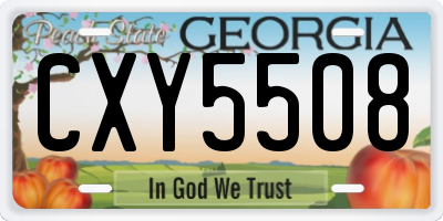 GA license plate CXY5508
