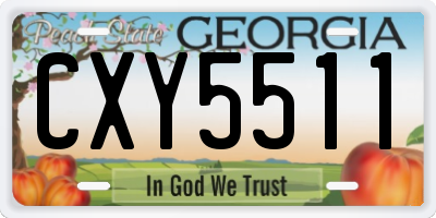 GA license plate CXY5511