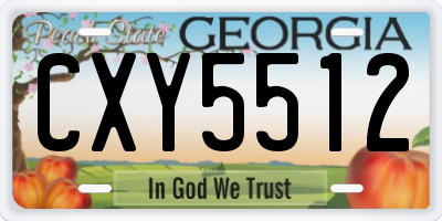 GA license plate CXY5512