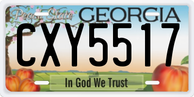 GA license plate CXY5517