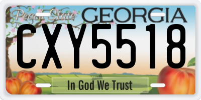 GA license plate CXY5518