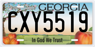 GA license plate CXY5519