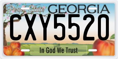 GA license plate CXY5520