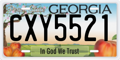 GA license plate CXY5521