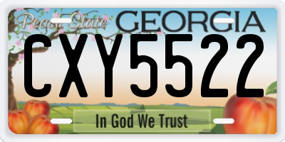 GA license plate CXY5522