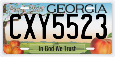 GA license plate CXY5523