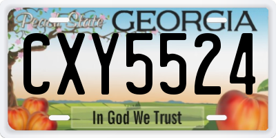 GA license plate CXY5524