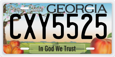 GA license plate CXY5525