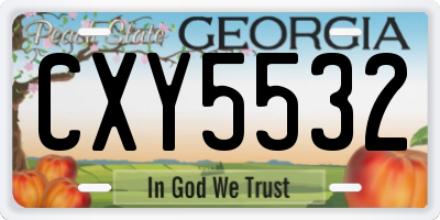 GA license plate CXY5532