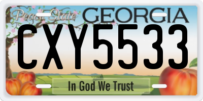 GA license plate CXY5533