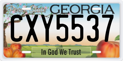 GA license plate CXY5537