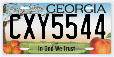 GA license plate CXY5544