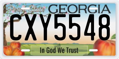 GA license plate CXY5548