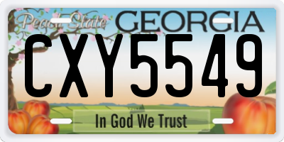 GA license plate CXY5549