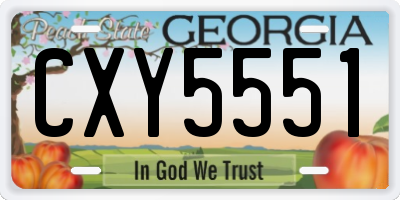 GA license plate CXY5551
