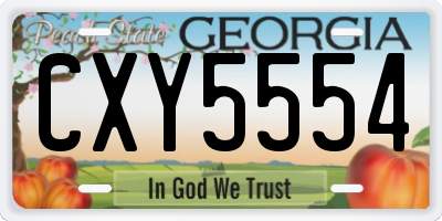 GA license plate CXY5554