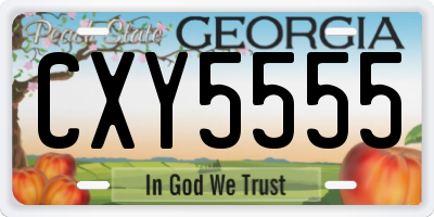 GA license plate CXY5555