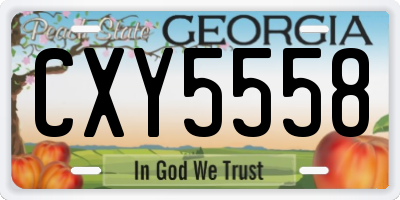 GA license plate CXY5558
