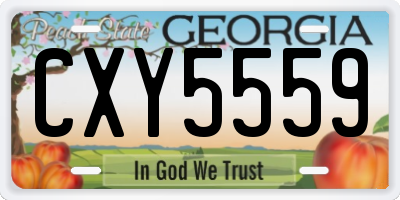 GA license plate CXY5559