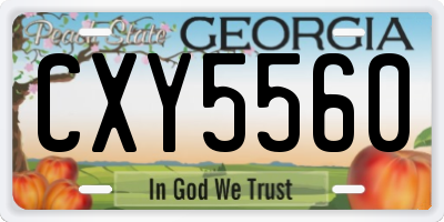 GA license plate CXY5560