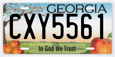 GA license plate CXY5561