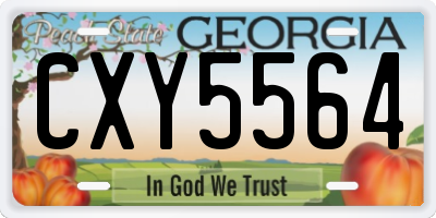 GA license plate CXY5564