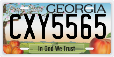 GA license plate CXY5565