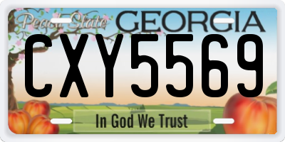 GA license plate CXY5569