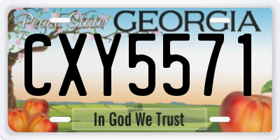 GA license plate CXY5571