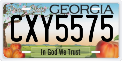 GA license plate CXY5575