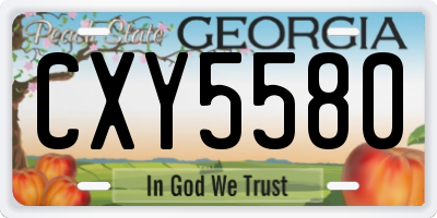 GA license plate CXY5580