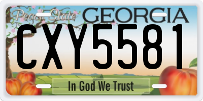 GA license plate CXY5581
