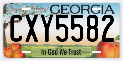 GA license plate CXY5582