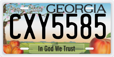 GA license plate CXY5585