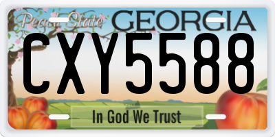 GA license plate CXY5588