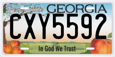 GA license plate CXY5592