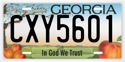 GA license plate CXY5601