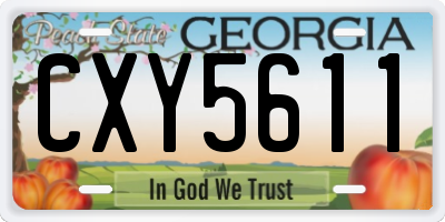 GA license plate CXY5611