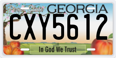 GA license plate CXY5612